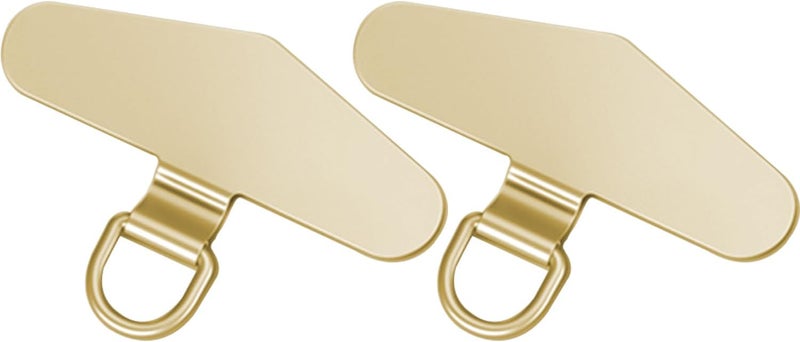 TENOC Metal Phone Tether Tab, Metal Phone Patch, Universal Cellphone Lanyard Pad for Full Phone Case, 2 x Gold - Image 1